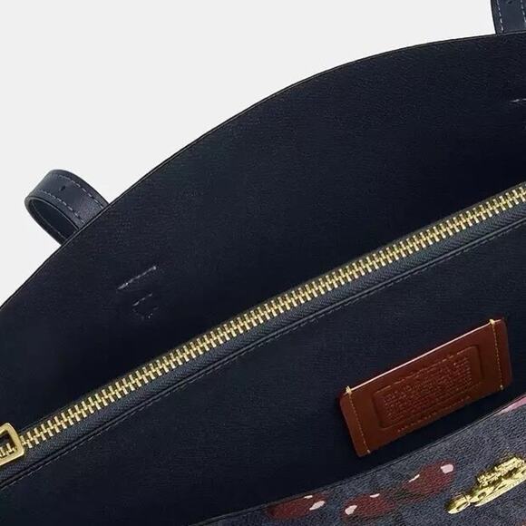 NWT Coach Mollie Tote In Signature Canvas With Cherry Print CAA73 - Picture 11 of 11